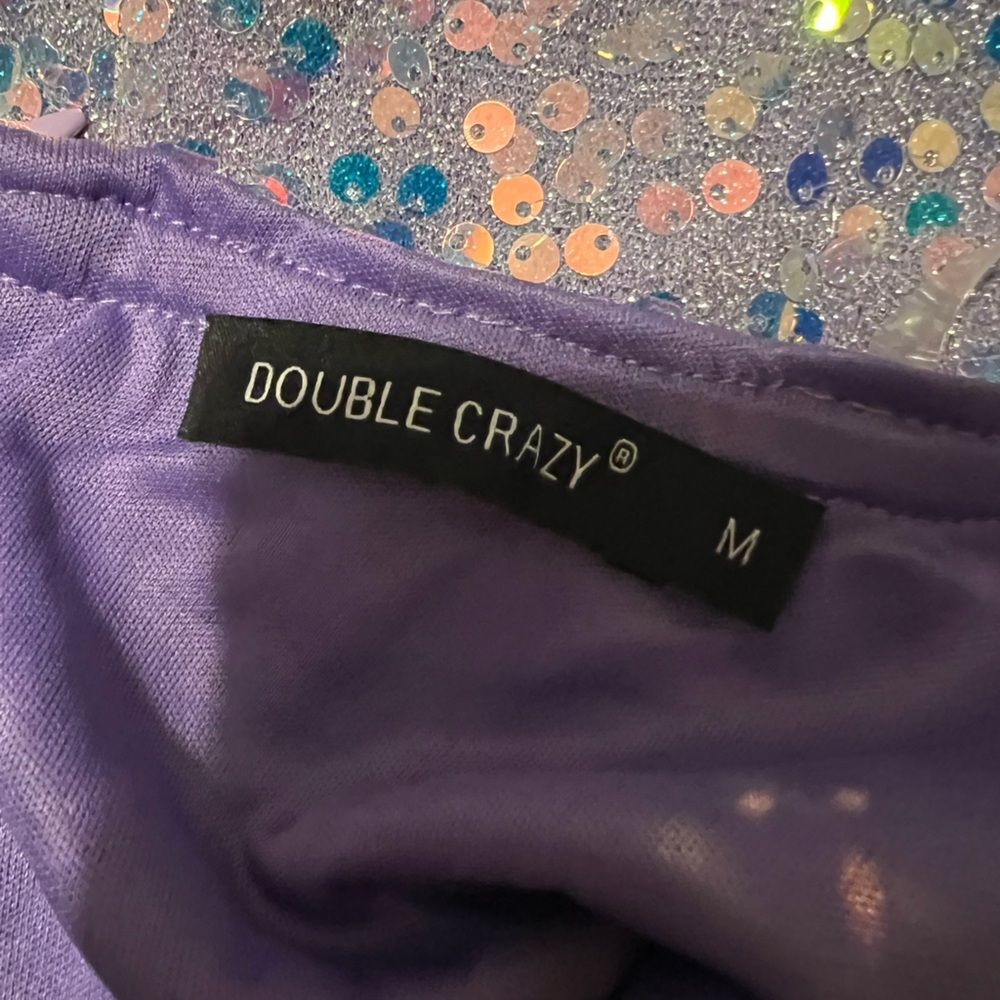 Double Crazy Size Medium Lavender/Silver Sequin O… - image 5